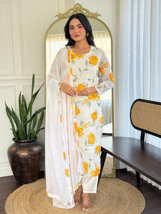Soft Chanderi Silk Printed Kurti Set – Comfortable & Everyday Wear