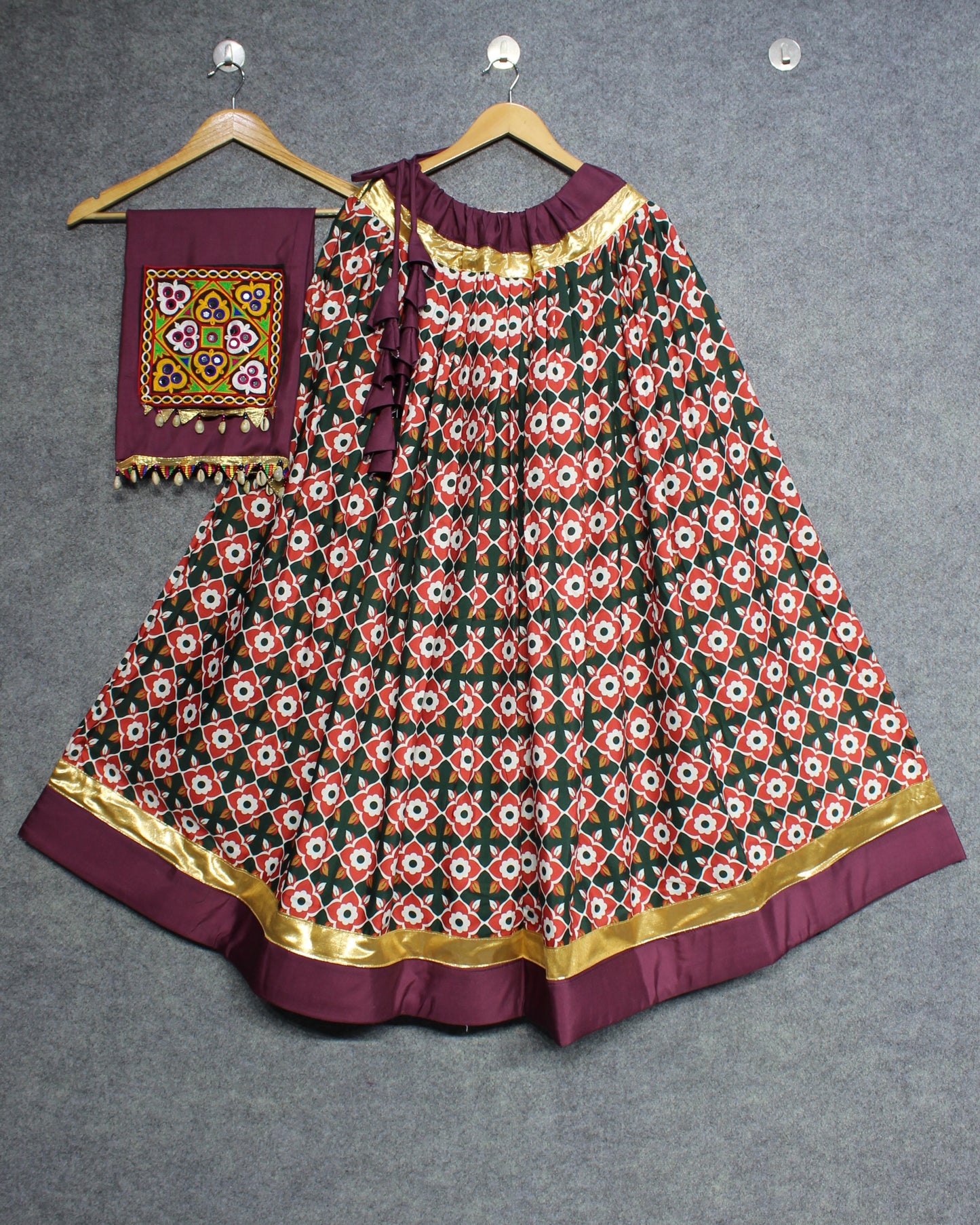 Lehenga Choli - The Beautiful Prints On Cotton Fabric Make This Ensemble A Perfect Choice For Any Festive Occasion