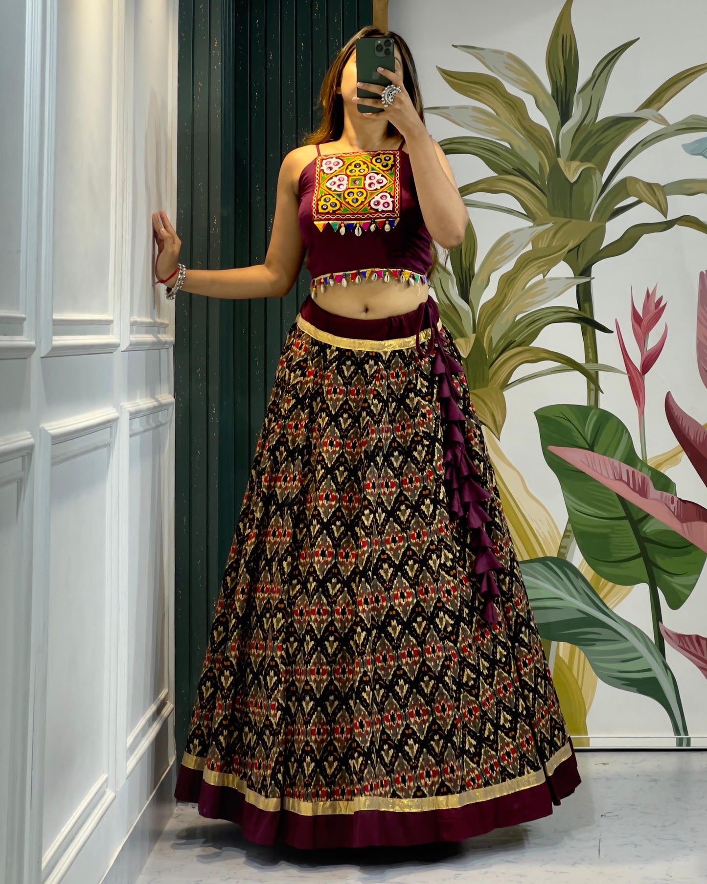 Lehenga Choli - The Beautiful Prints On Cotton Fabric Make This Ensemble A Perfect Choice For Any Festive Occasion