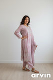 Women's New Pink Embroidered Fox Georgette Suit Palazzo Set with Dupatta | Fully Stitched | Festive & Party Wear
