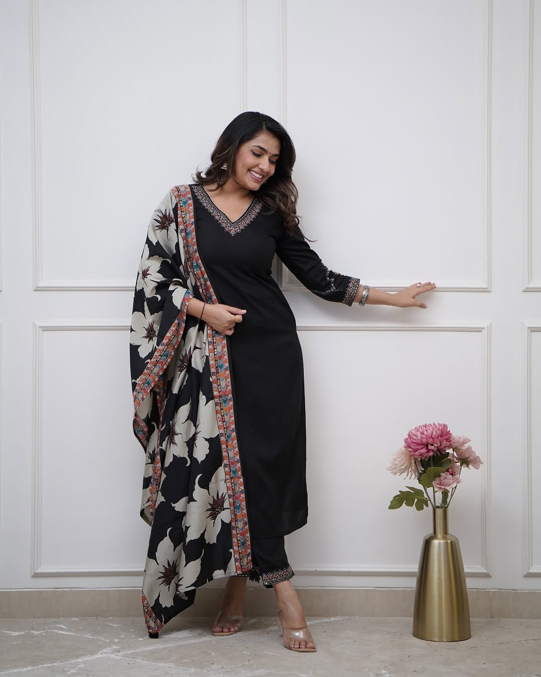 Latest Casual Style Suit in Viscose Silk with Soft Chinon Dupatta