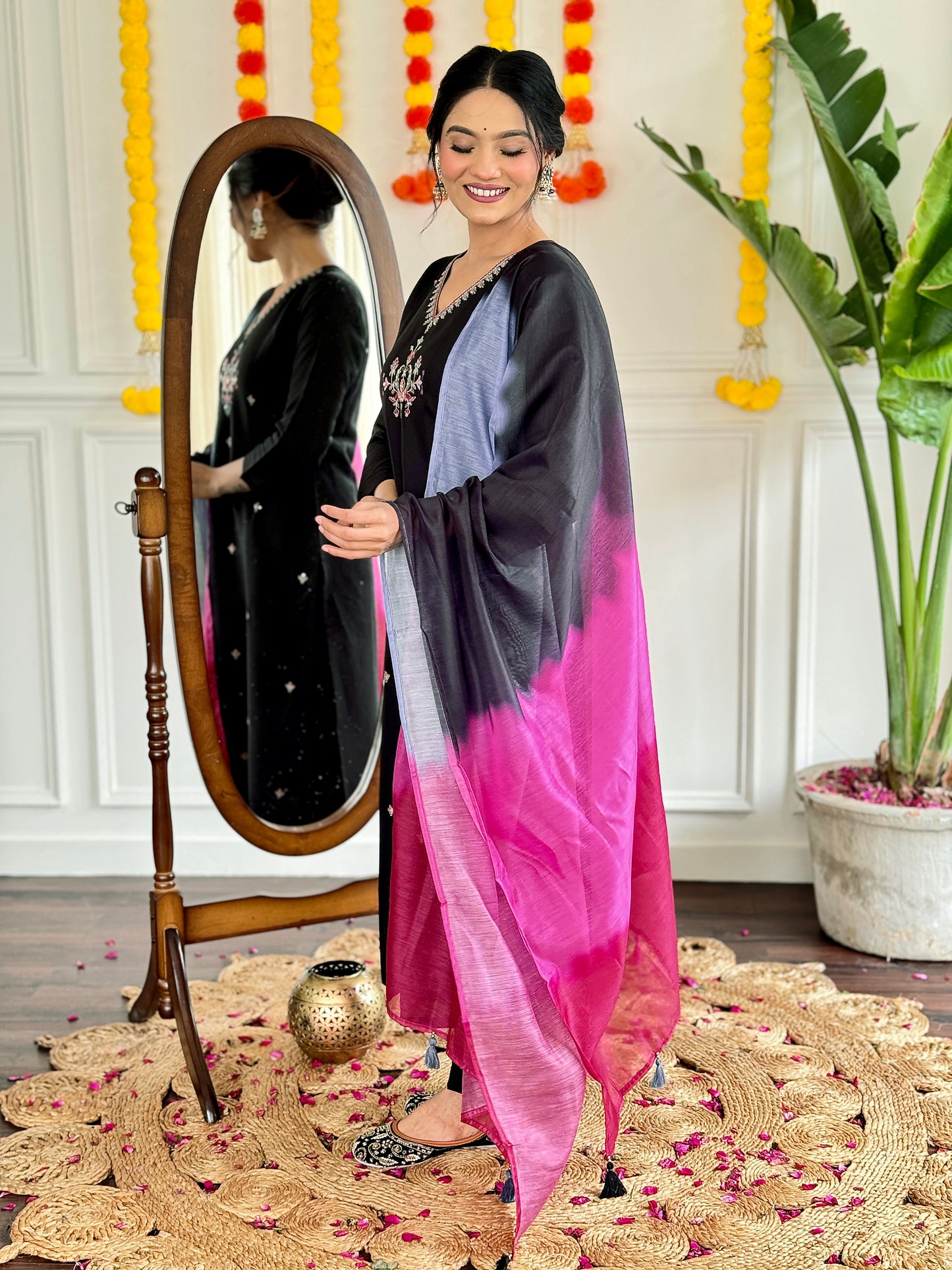 Viscose Chanderi Embroidered Suit Set with Elegant Chanderi Dupatta
