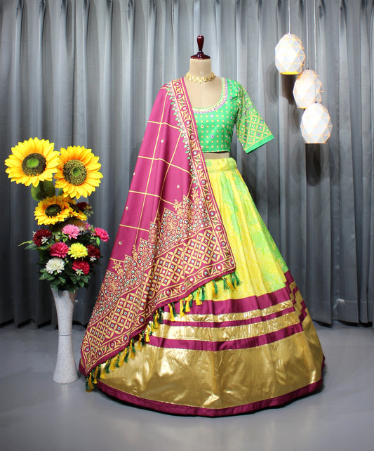 Ready-to-Wear Butter Silk Lehenga Choli – Perfect for Navratri Nights