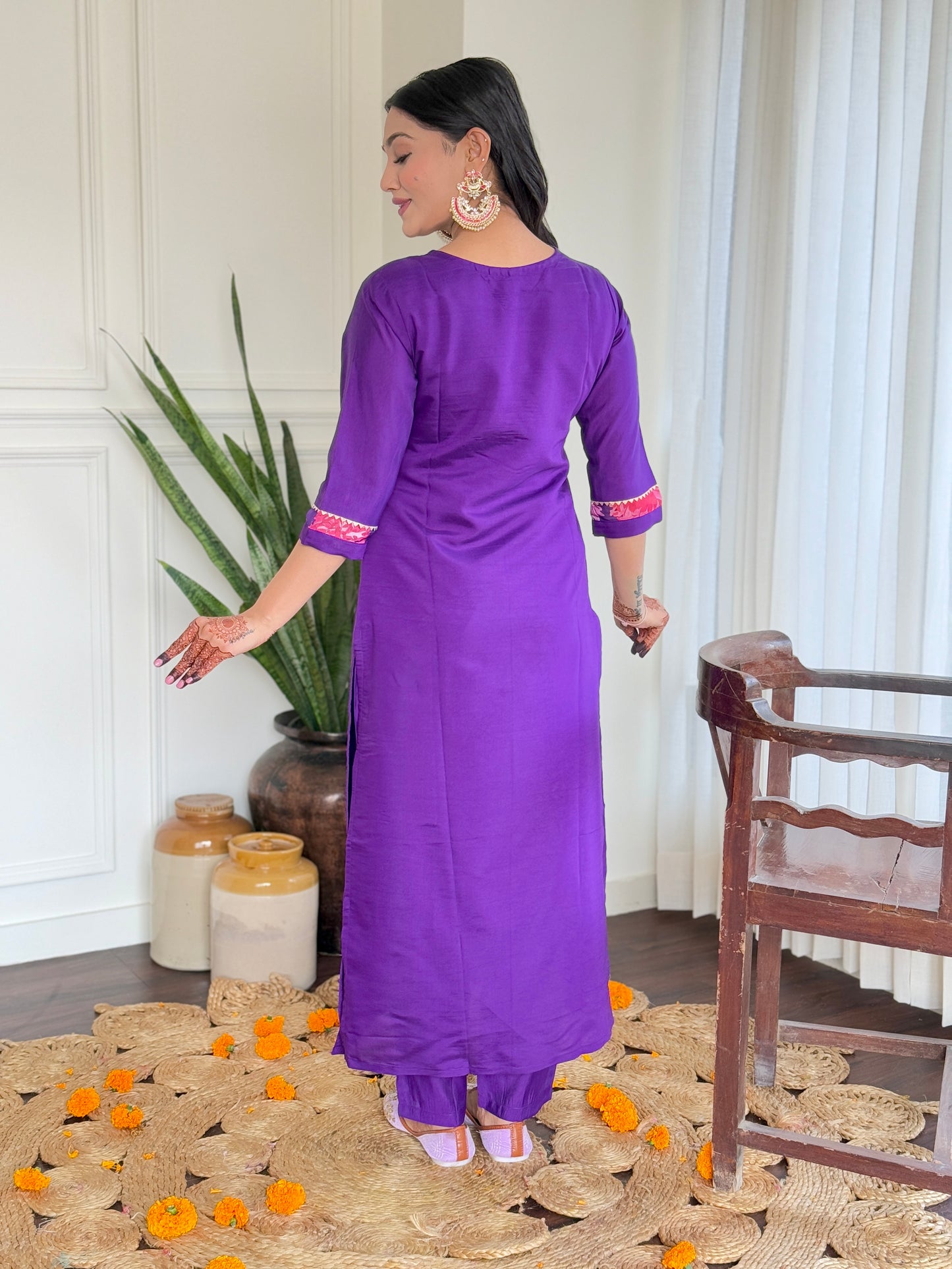 Lightweight Chanderi Suit Set with Designer Organza Dupatta