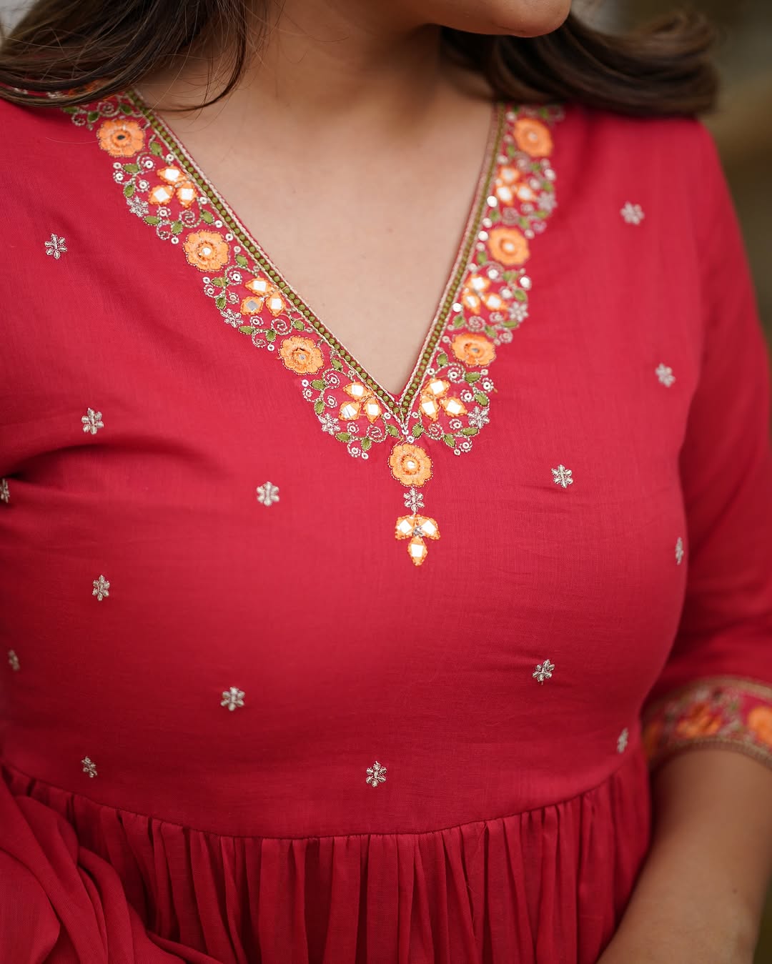 Viscose Diamond Georgette Embroidered Kurti Set with Pant and Dupatta – Ready to Wear | Casual & Elegant