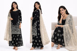 Latest Black Embroidered Fox Georgette Suits Palazzo Set with Chanderi Silk Dupatta | Fully Stitched | Festive & Party Wear