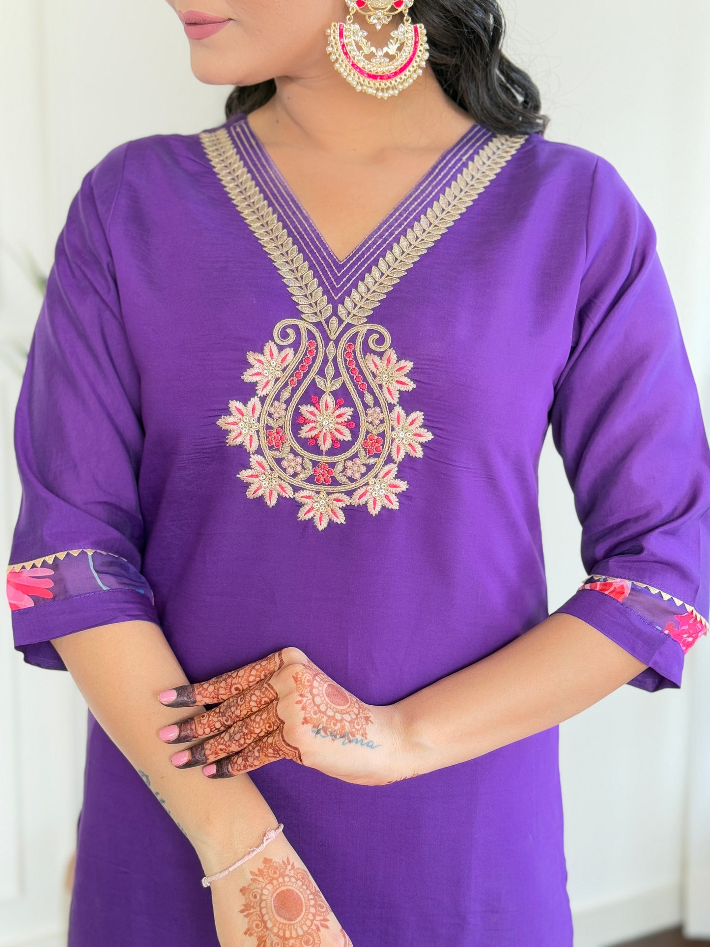 Lightweight Chanderi Suit Set with Designer Organza Dupatta