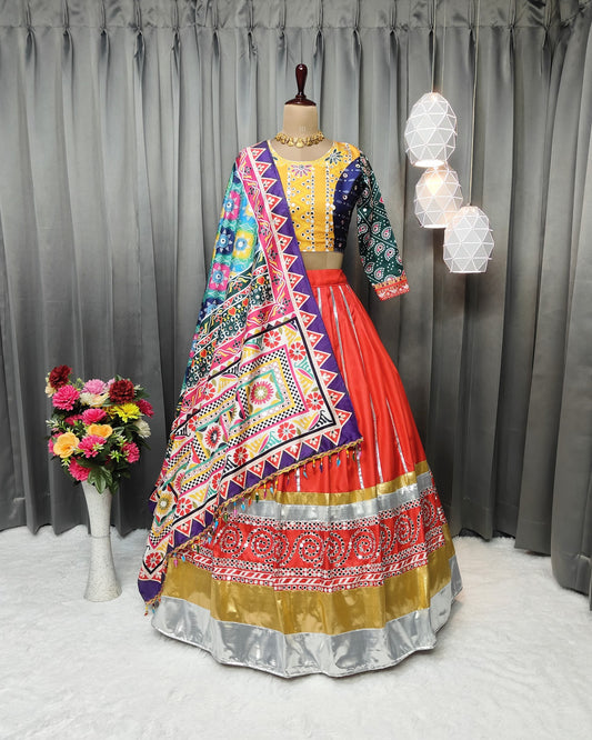 Tussar Silk Lehenga Choli – Fancy Digital Printed Design, CanCan Flair & Fancy Dupatta