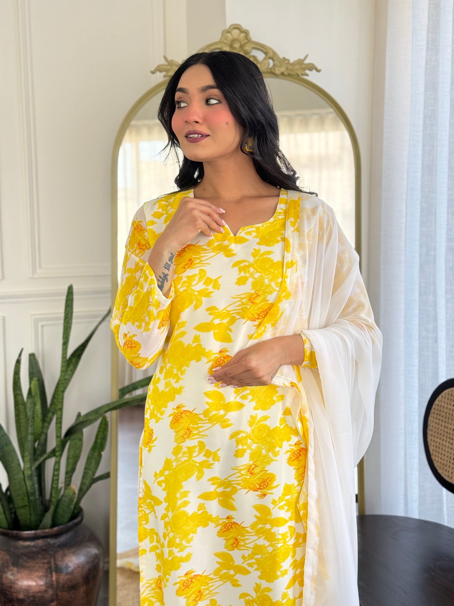 Women’s Casual Kurti Set in Chanderi Silk – Printed | Ready to Wear