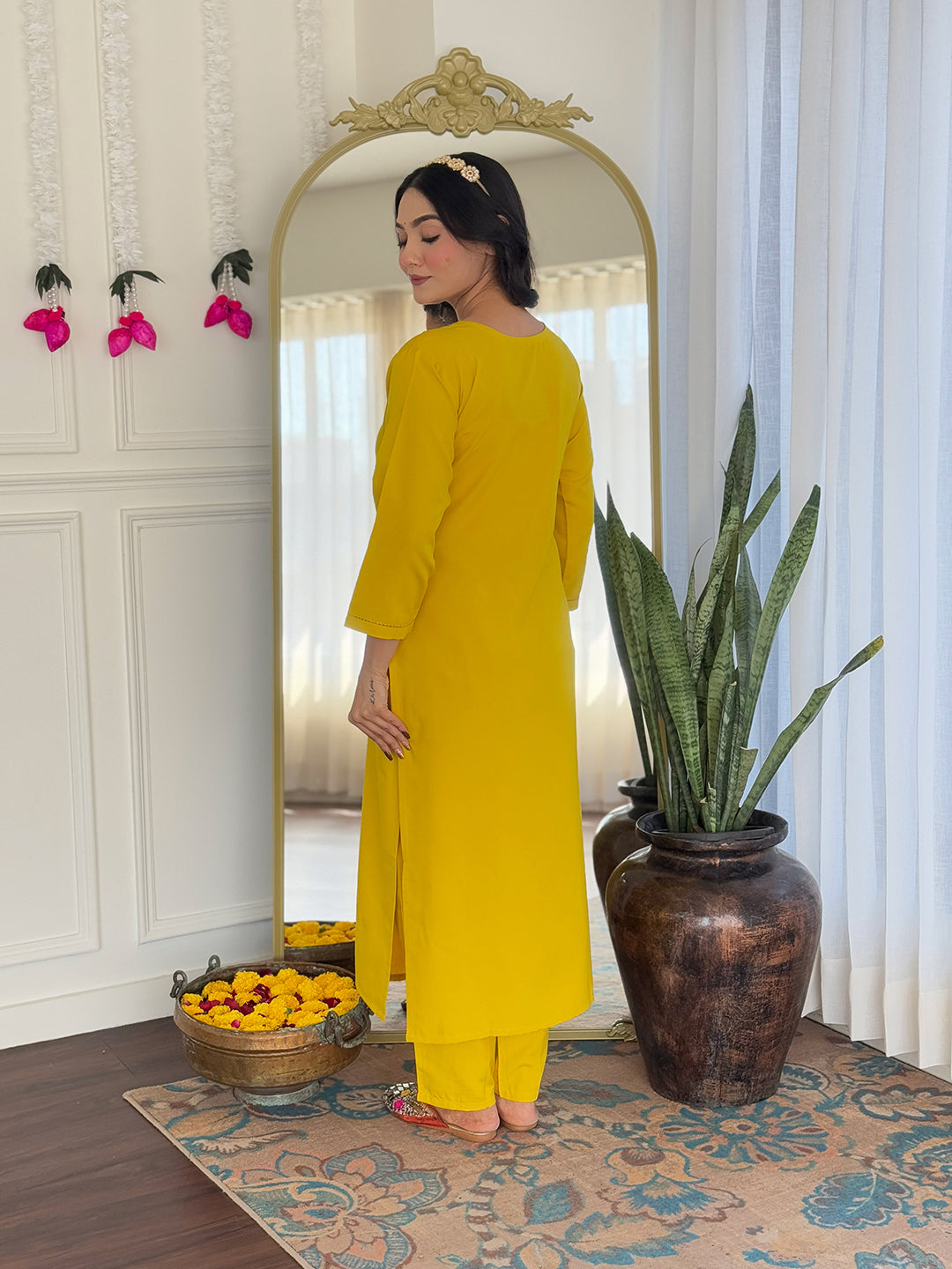 Women's Rayon Embroidered Kurta with Pant & Printed Taby Jacquard Dupatta | Readymade 3-Piece Ethnic Suit Set | Elegant & Comfortable Outfit for Daily, Festive & Semi-Formal Wear
