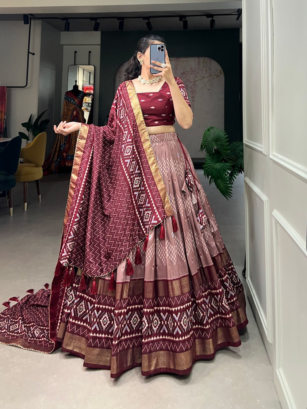 Heavy Silk Digital Print Lehenga Set – Rich, Regal & Ready to Flaunt