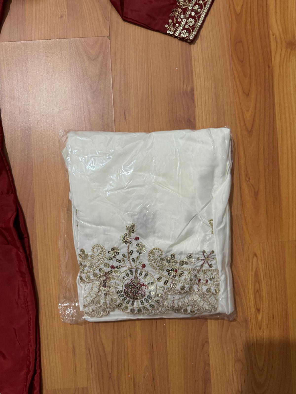 Latest New Red Embroidered Heavy Silk Kurta Sharara Set with Dupatta | Fully Stitched | Festive & Wedding Wear