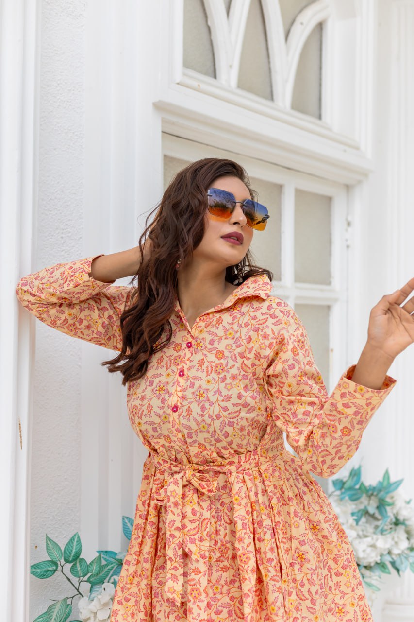 Elegant Straight Kurti Pant Set | Indo Cotton Printed | Ready-to-Wear Ethnic Outfit