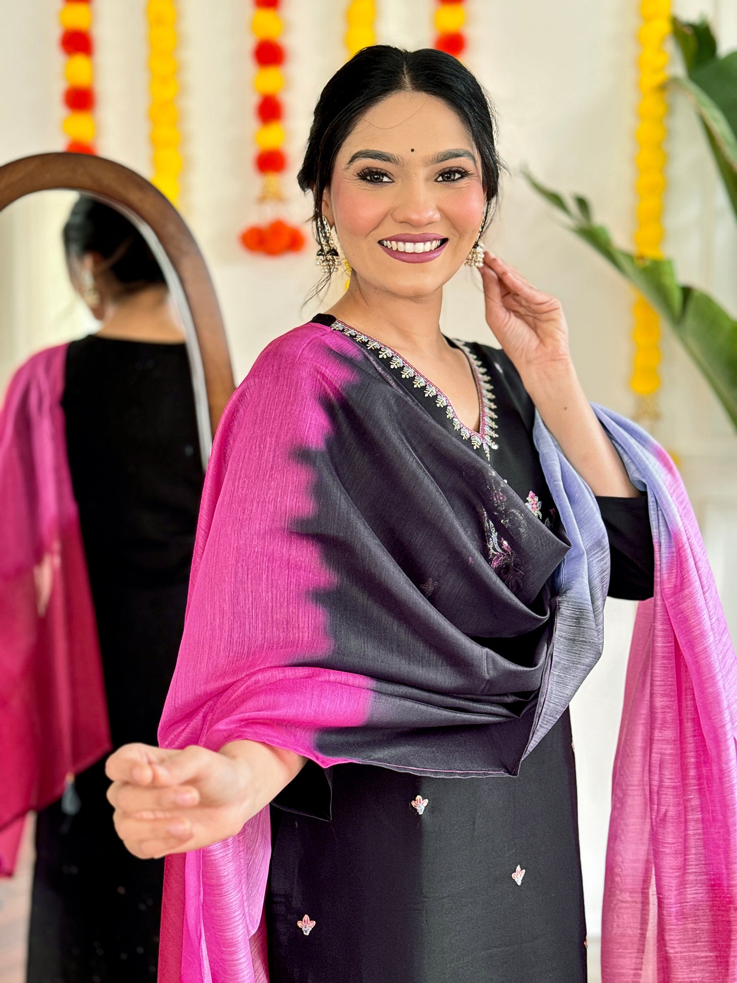 Viscose Chanderi Embroidered Suit Set with Elegant Chanderi Dupatta