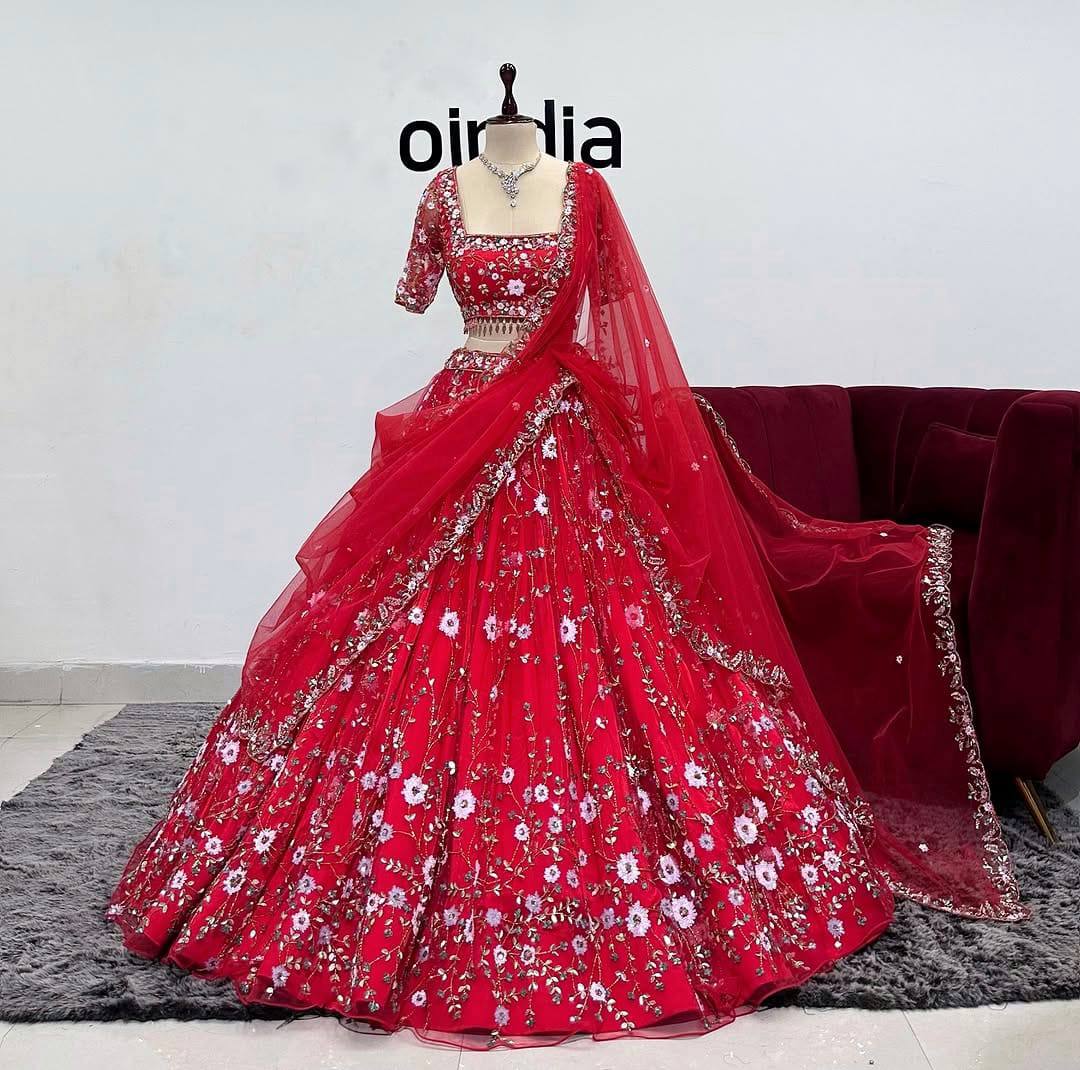 Stunning A Perfect Fusion of Glamour and Comfort Lehenga Choli Set with Embroidery Work