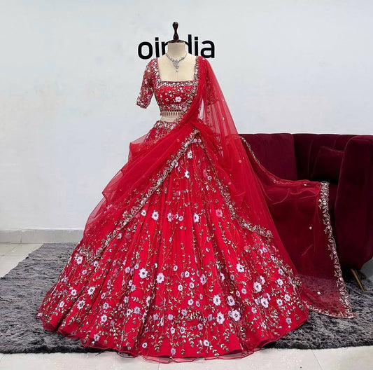 Stunning A Perfect Fusion of Glamour and Comfort Lehenga Choli Set with Embroidery Work
