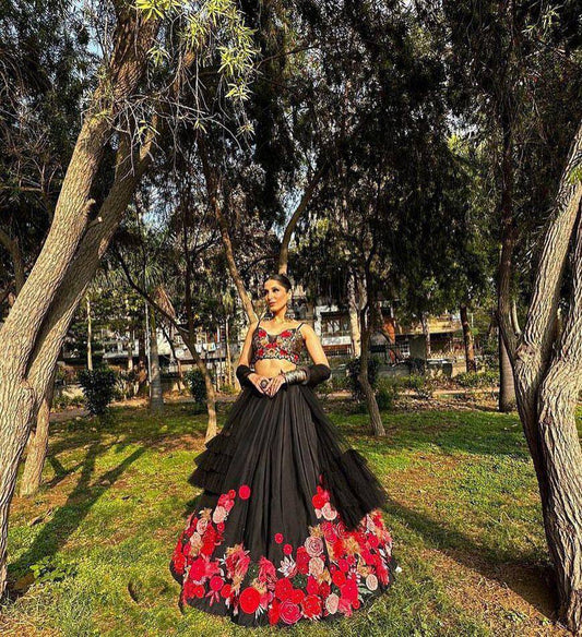 Stylish Georgette Thread Sequence Lehenga Choli For Navrati Special