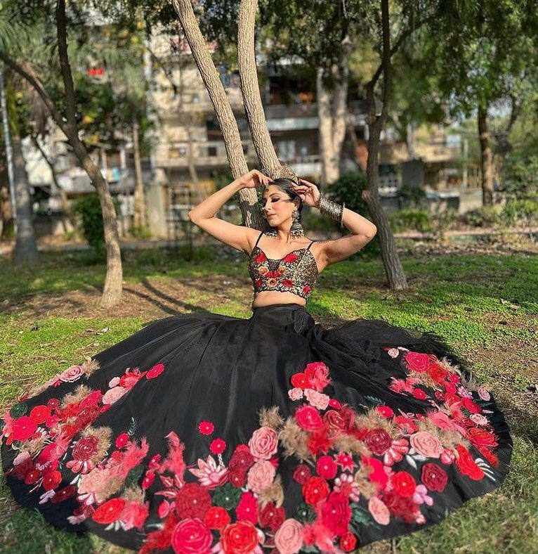 Stylish Georgette Thread Sequence Lehenga Choli For Navrati Special