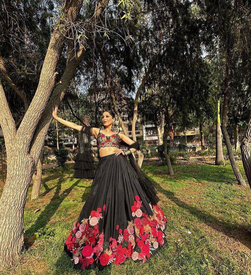 Stylish Georgette Thread Sequence Lehenga Choli For Navrati Special