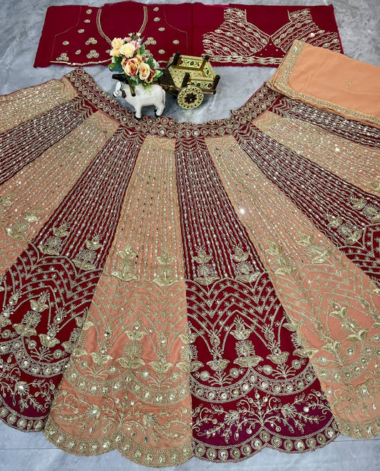 Designer flared Fox Georgette Lehenga, Exceptional Quality with Can-Can and Canvas Layers, A Perfect Fusion of Glamour and Comfort