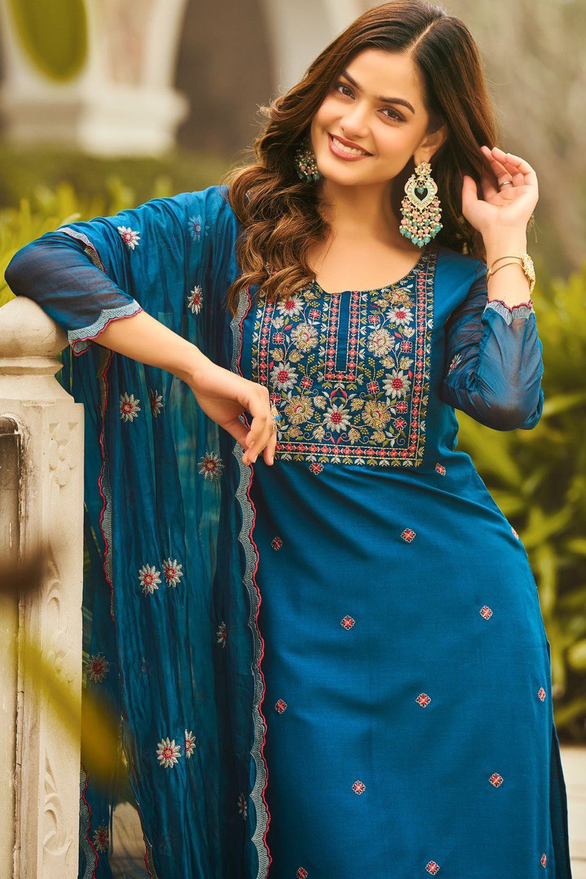 Fully Stitched Heavy Reyon Suit Set for Casual & Festive Wear