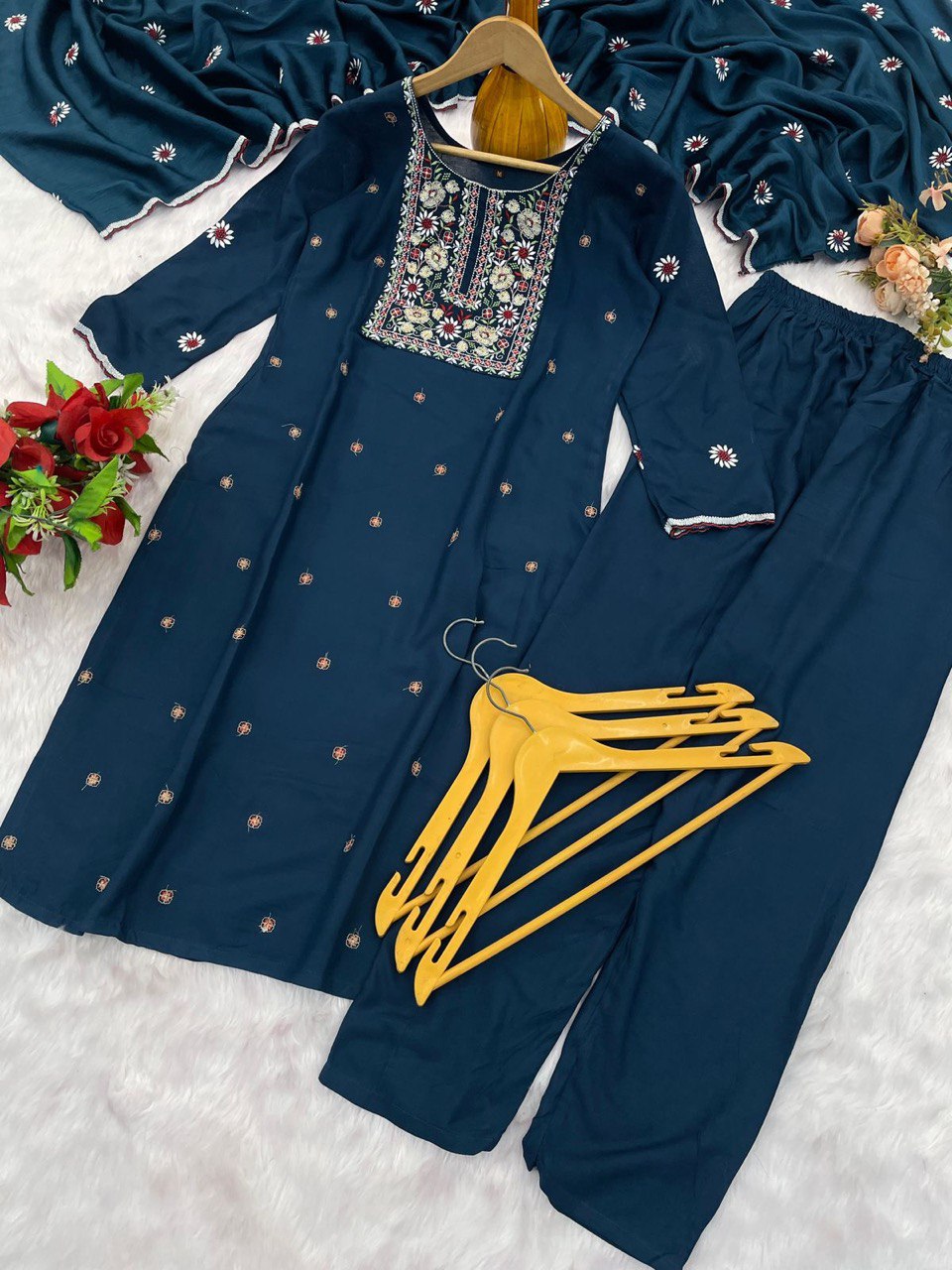 Fully Stitched Heavy Reyon Suit Set for Casual & Festive Wear