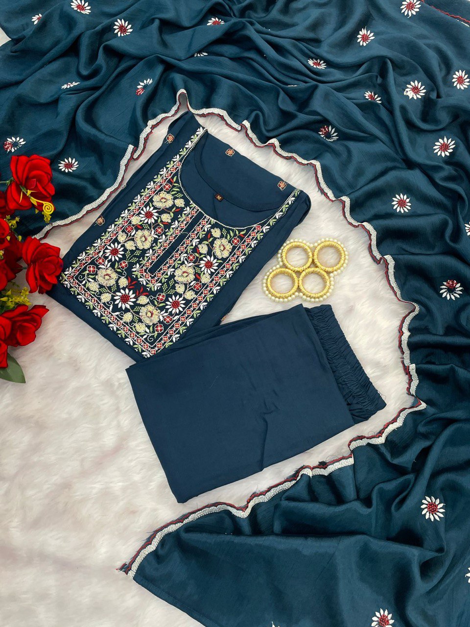 Fully Stitched Heavy Reyon Suit Set for Casual & Festive Wear