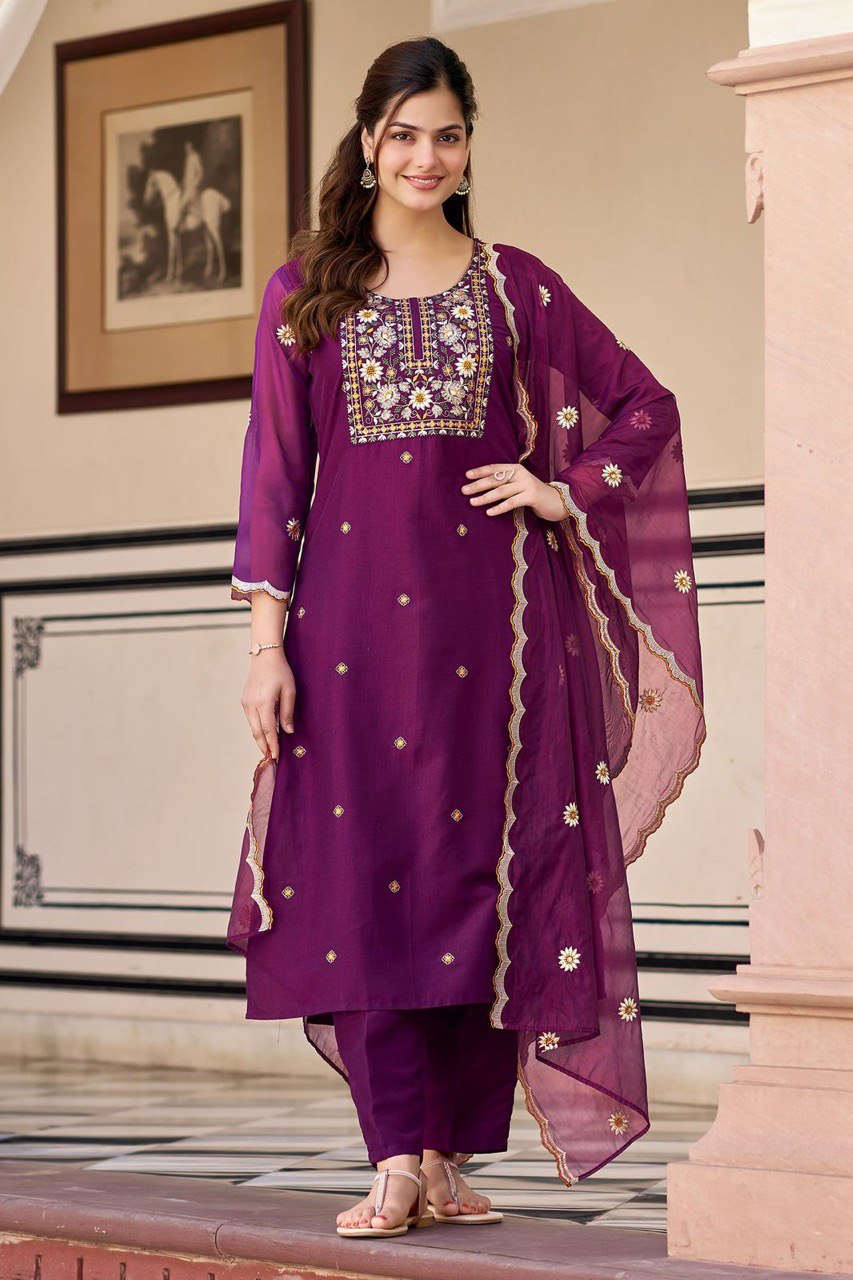 Fully Stitched Heavy Reyon Suit Set for Casual & Festive Wear