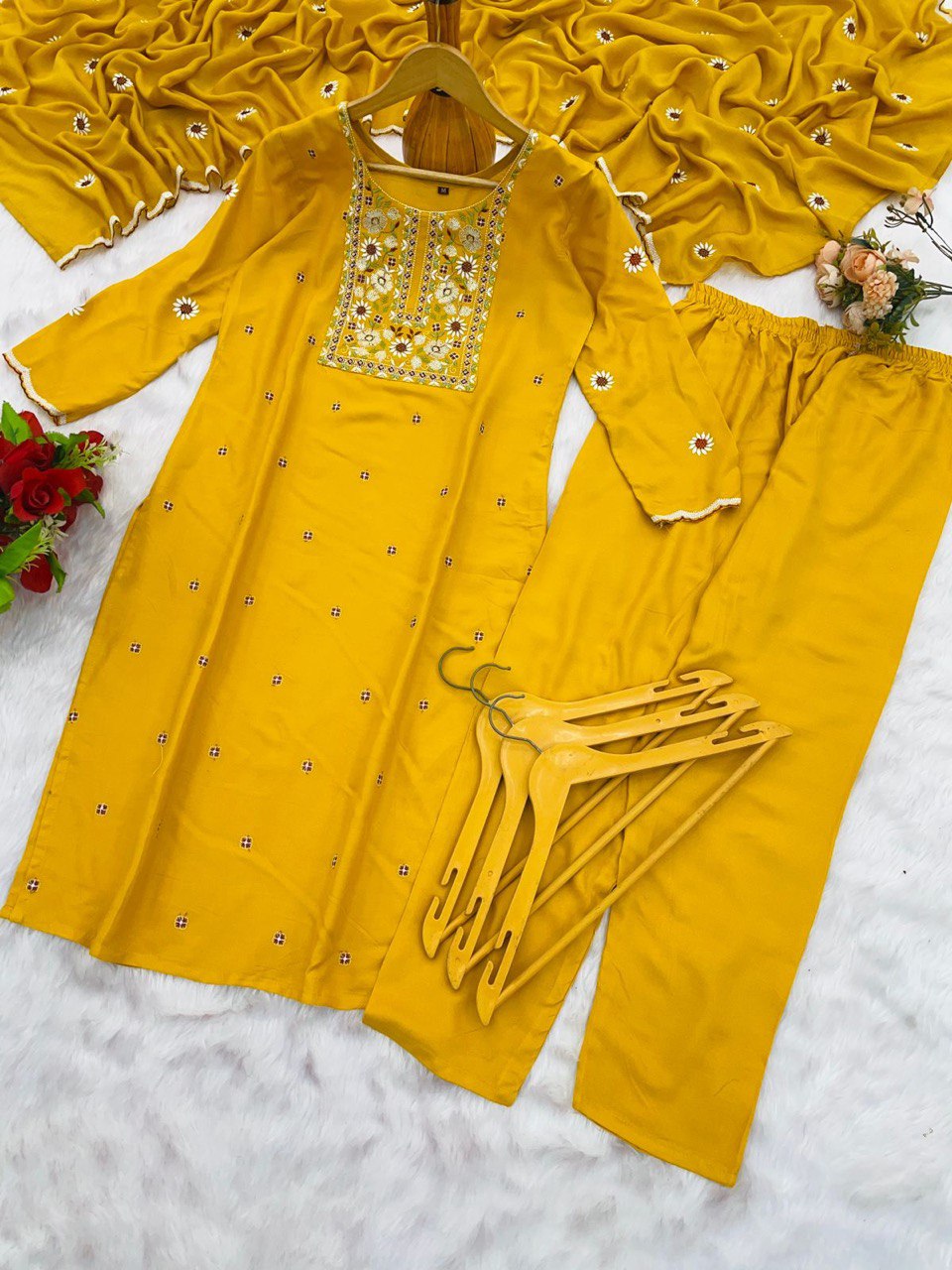 Fully Stitched Heavy Reyon Suit Set for Casual & Festive Wear