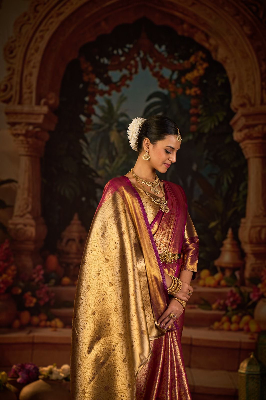 Hot Selling Kanjivaram Silk Saree with Latest Zari Work | Saree with Contrast Blouse Piece | Ideal for Engagements, Puja, and Party Wear