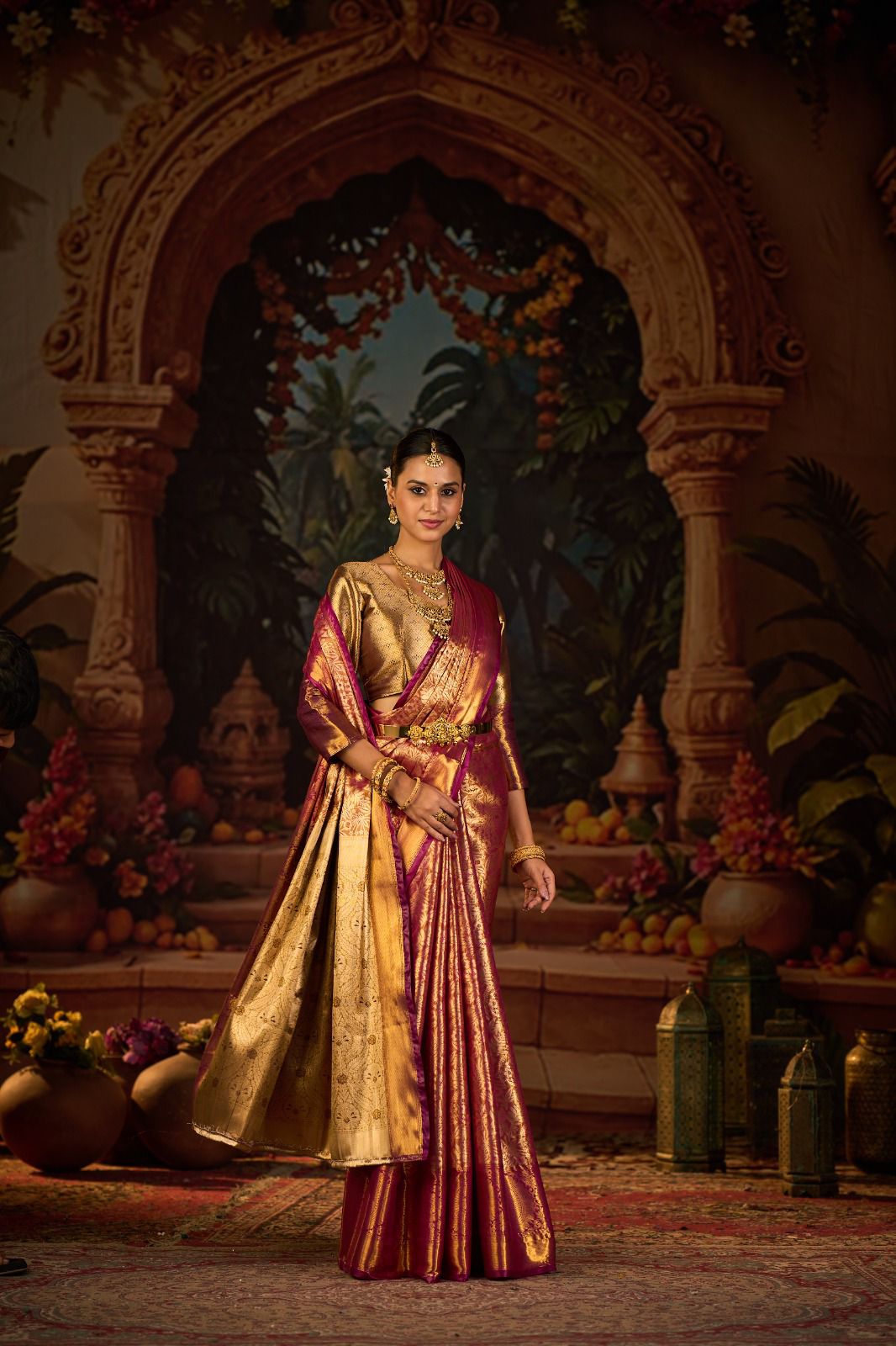Hot Selling Kanjivaram Silk Saree with Latest Zari Work | Saree with Contrast Blouse Piece | Ideal for Engagements, Puja, and Party Wear