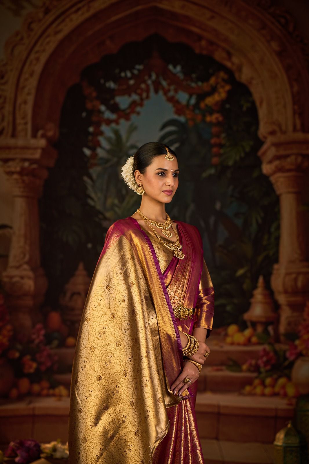 Hot Selling Kanjivaram Silk Saree with Latest Zari Work | Saree with Contrast Blouse Piece | Ideal for Engagements, Puja, and Party Wear