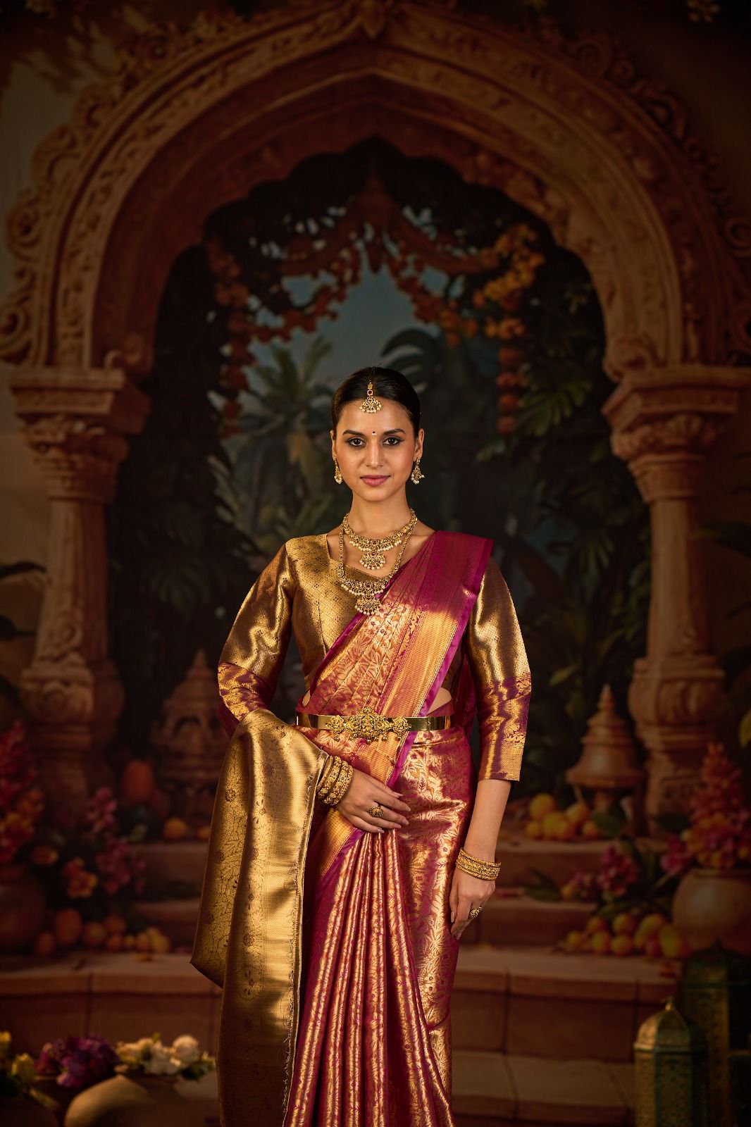 Hot Selling Kanjivaram Silk Saree with Latest Zari Work | Saree with Contrast Blouse Piece | Ideal for Engagements, Puja, and Party Wear
