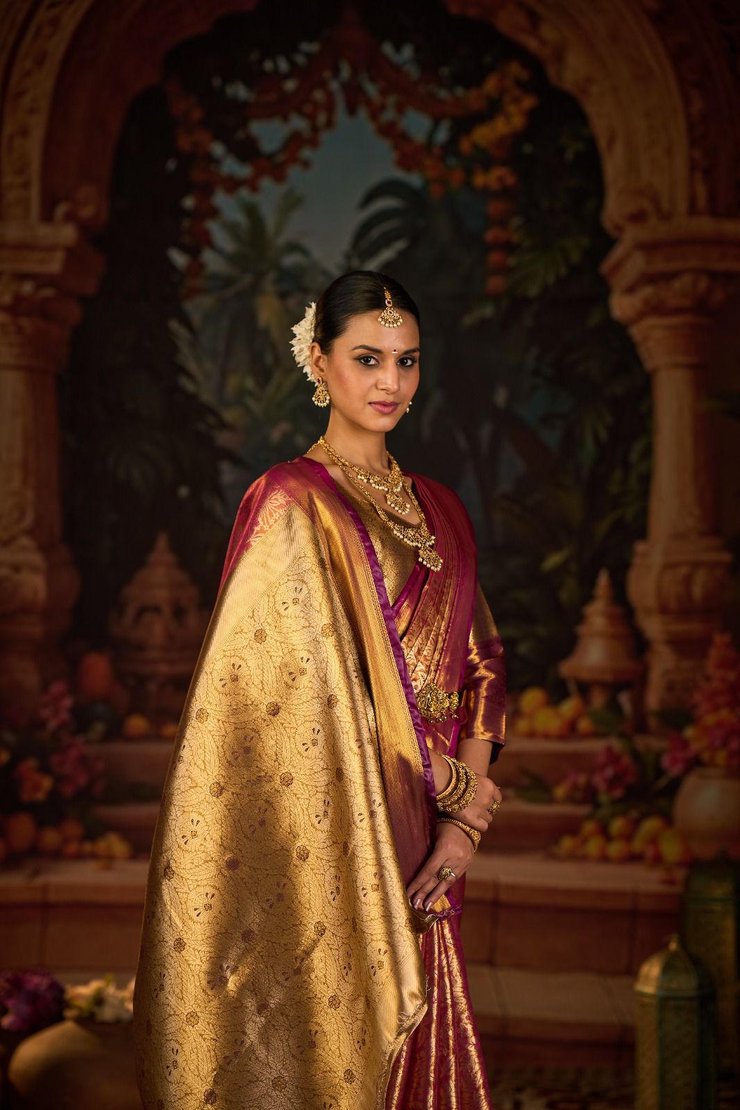 Hot Selling Kanjivaram Silk Saree with Latest Zari Work | Saree with Contrast Blouse Piece | Ideal for Engagements, Puja, and Party Wear